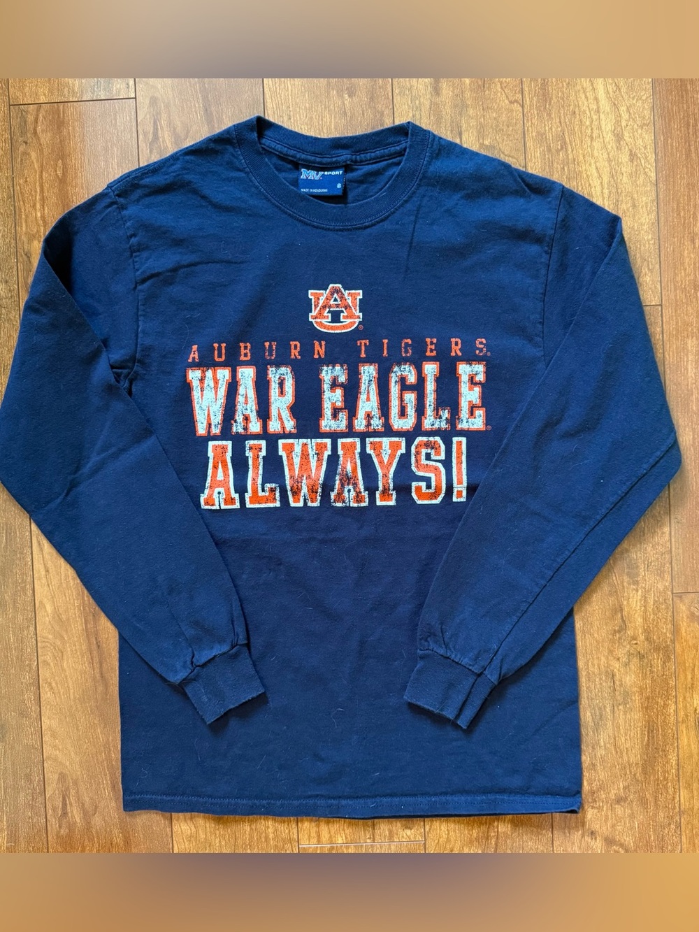 Auburn University War Eagle Always Long Sleeve Navy Tee - Size S